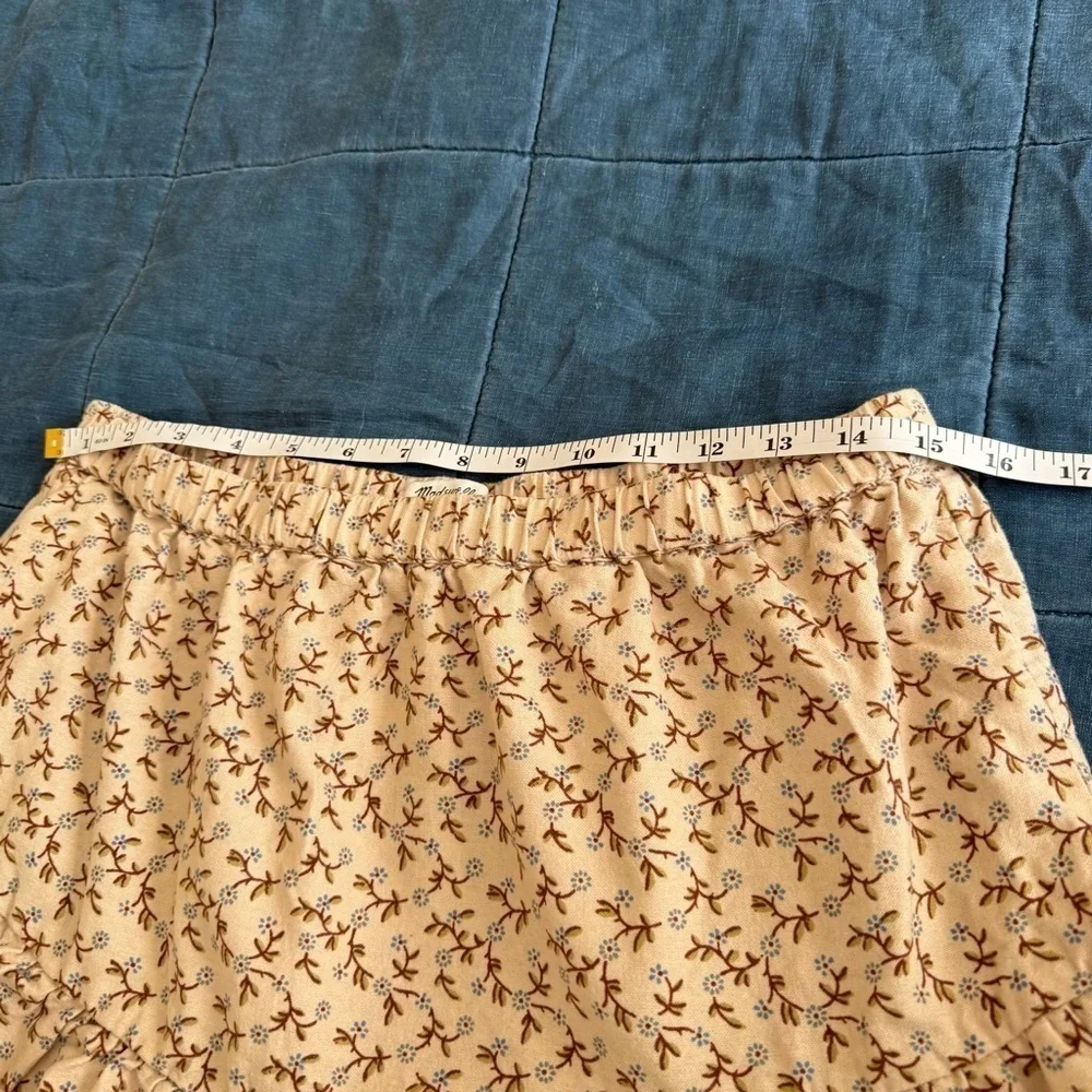 Madewell Flannel Floral Ruffle Pull-On High Rise Mini Skirt Size Medium